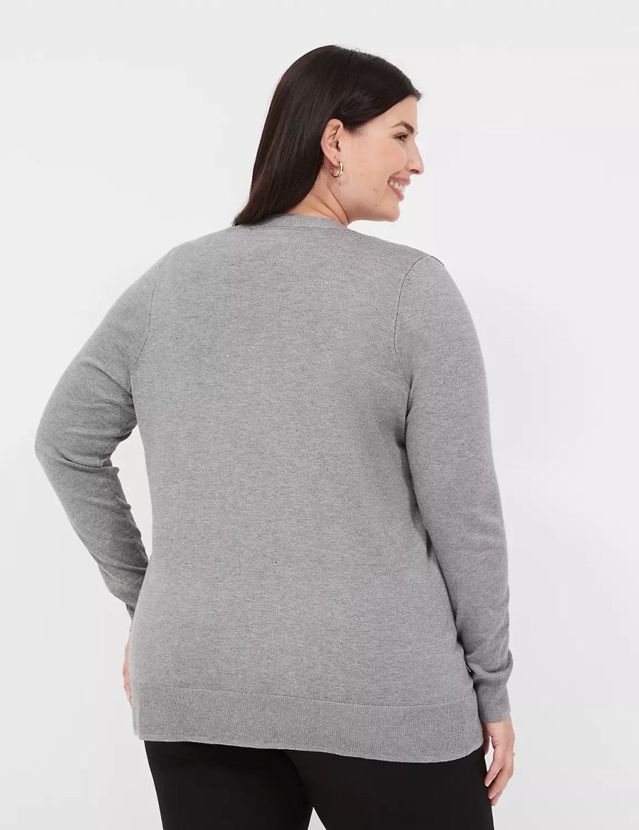 Grey Lane Bryant Modern Long-Sleeve Open-Front Women Cardigan | WWU5532SN