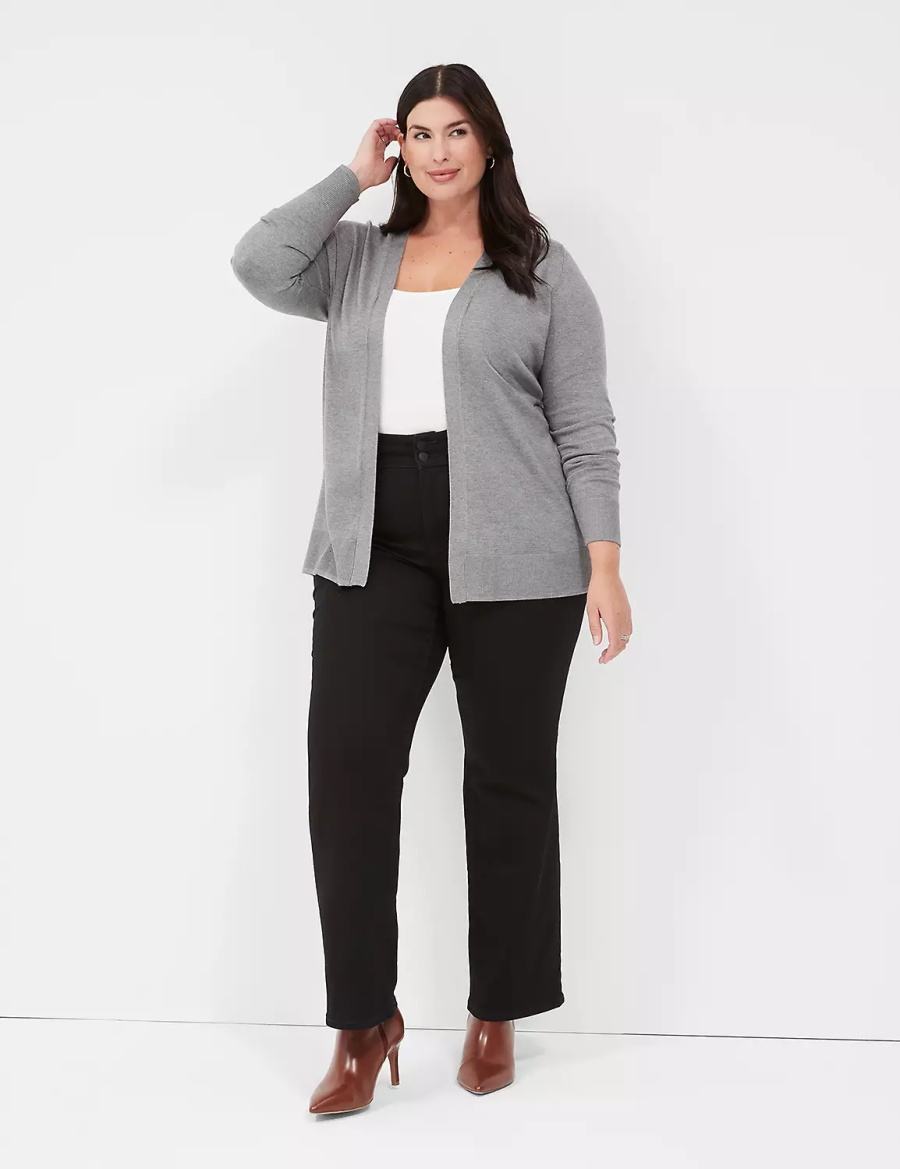 Grey Lane Bryant Modern Long-Sleeve Open-Front Women Cardigan | WWU5532SN