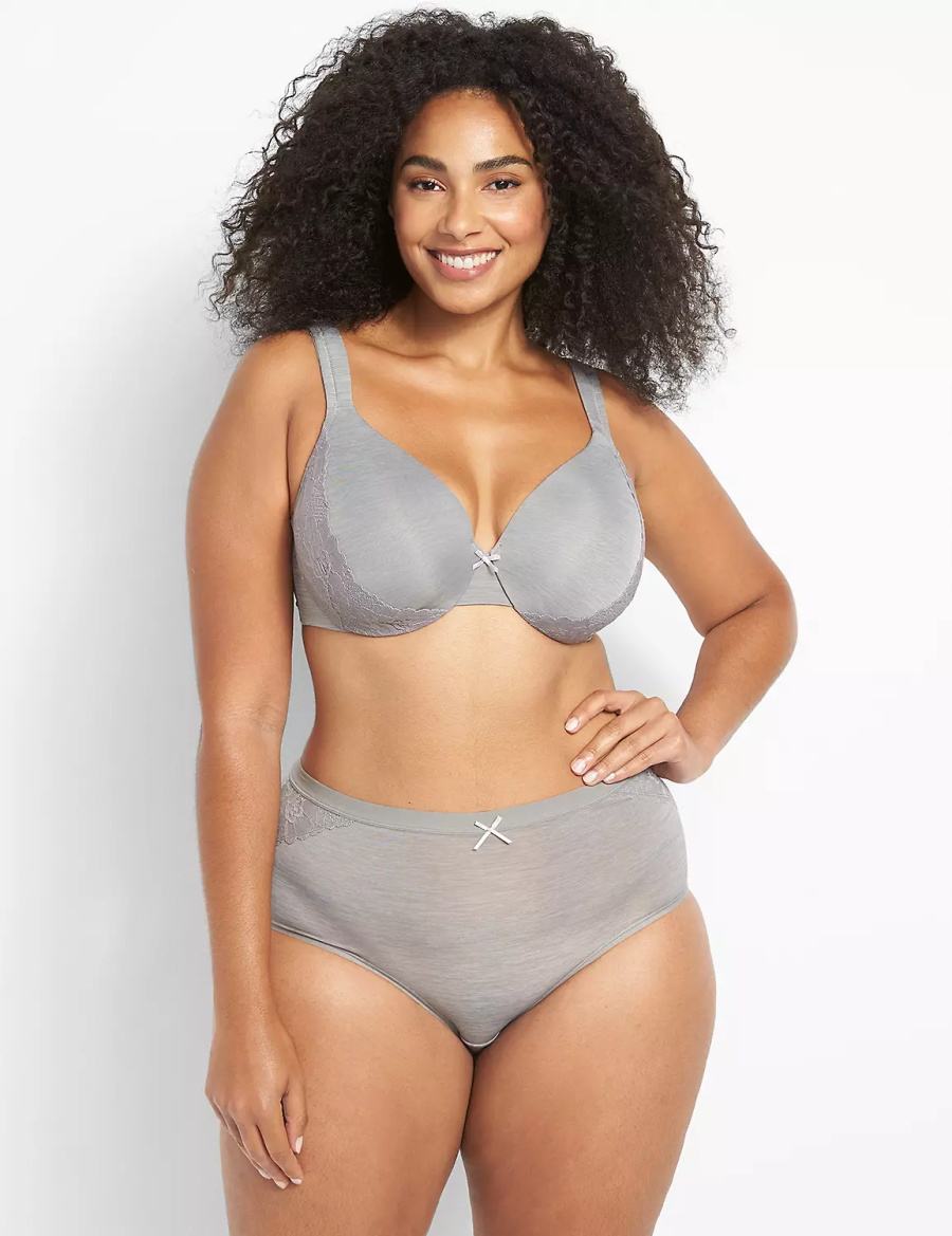 Grey Lane Bryant No-Show Full Women Briefs | WDR6138AI