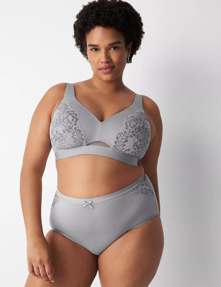 Grey Lane Bryant No-Show Full with Lace Women Briefs | OQQ8978JN