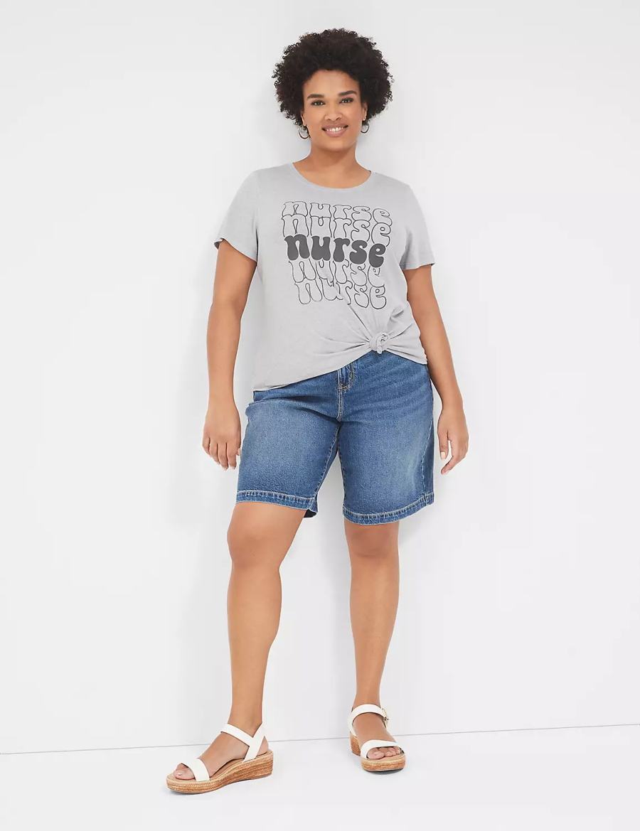 Grey Lane Bryant Nurse Graphic Tee Women T Shirts | QTB8223HQ