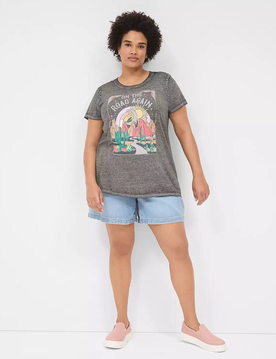 Grey Lane Bryant On The Road Graphic Tee Women T Shirts | BSN2826OH