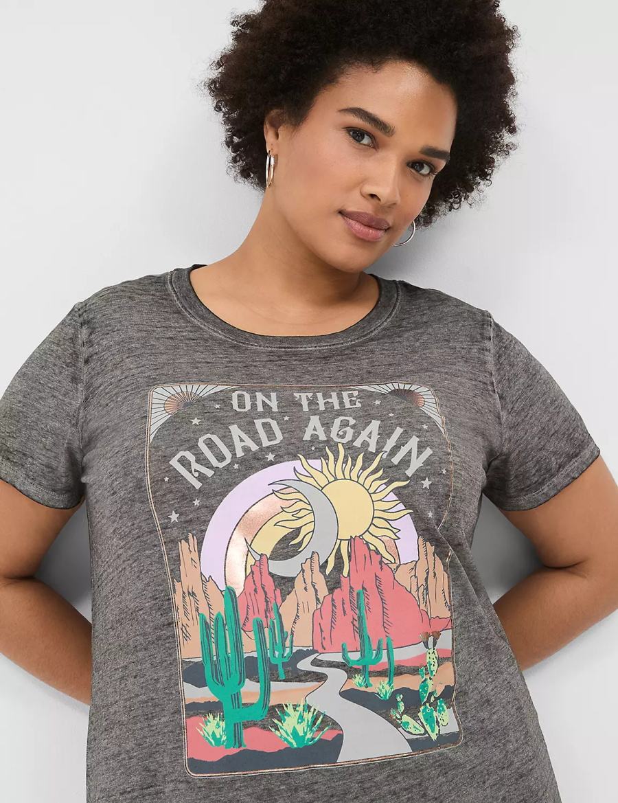 Grey Lane Bryant On The Road Graphic Tee Women T Shirts | BSN2826OH