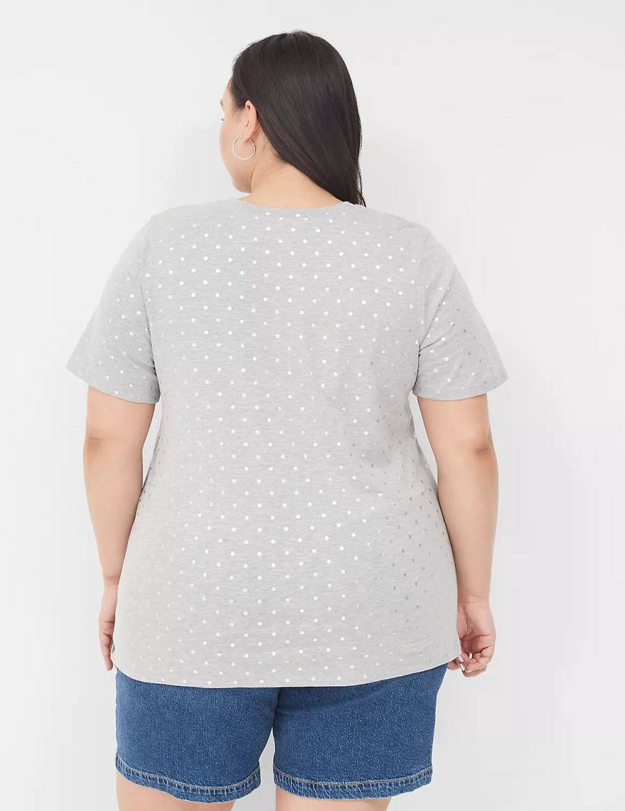 Grey Lane Bryant Perfect Sleeve Crew-Neck Tee Women T Shirts | GTM4826DJ