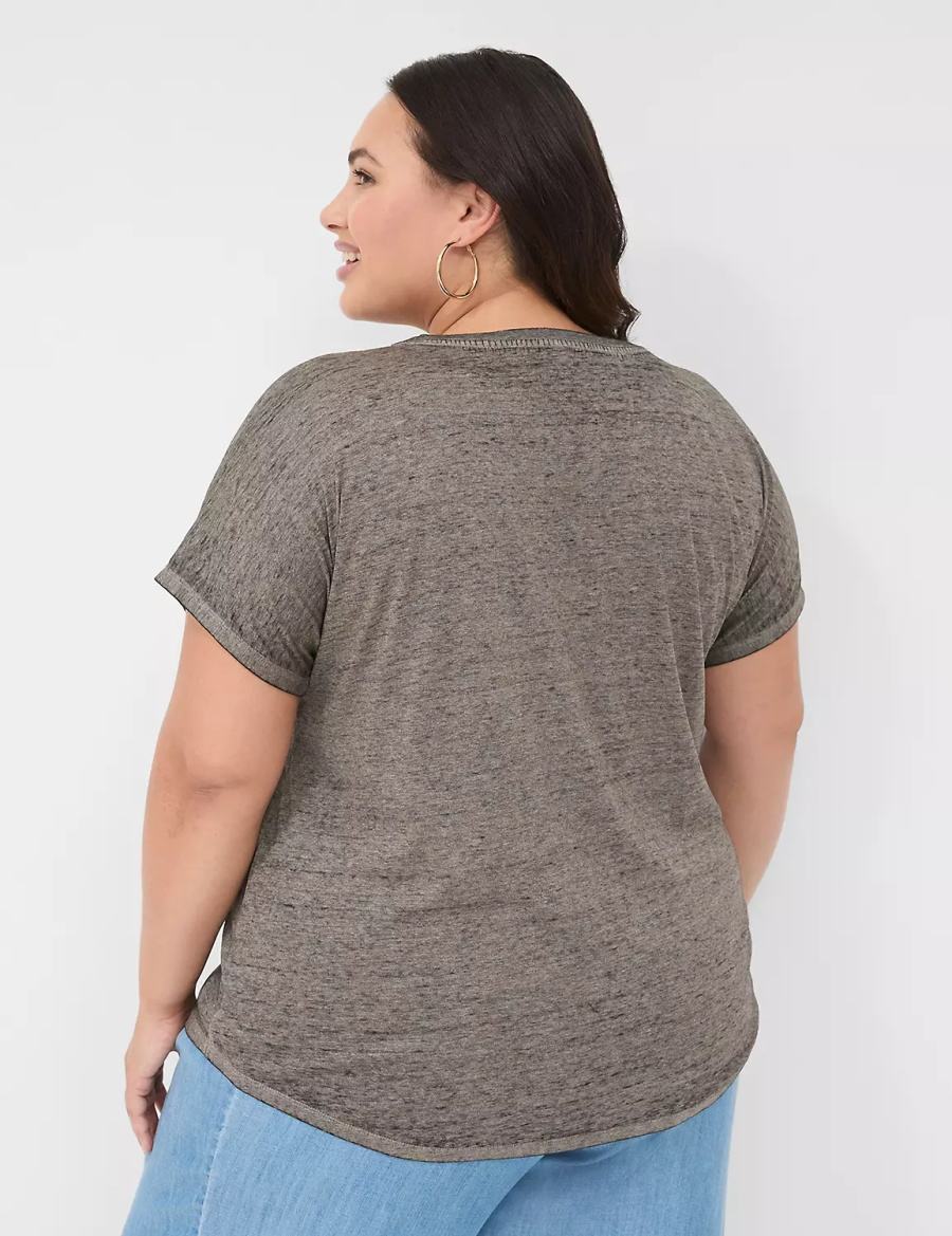 Grey Lane Bryant Scoop-Neck Mickey Graphic Tee Women T Shirts | XYK1054HG