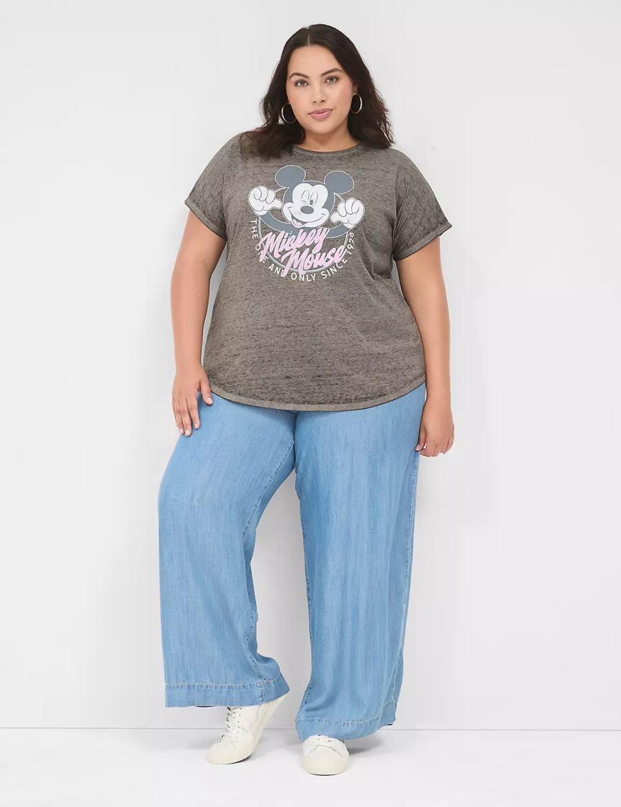 Grey Lane Bryant Scoop-Neck Mickey Graphic Tee Women T Shirts | XYK1054HG