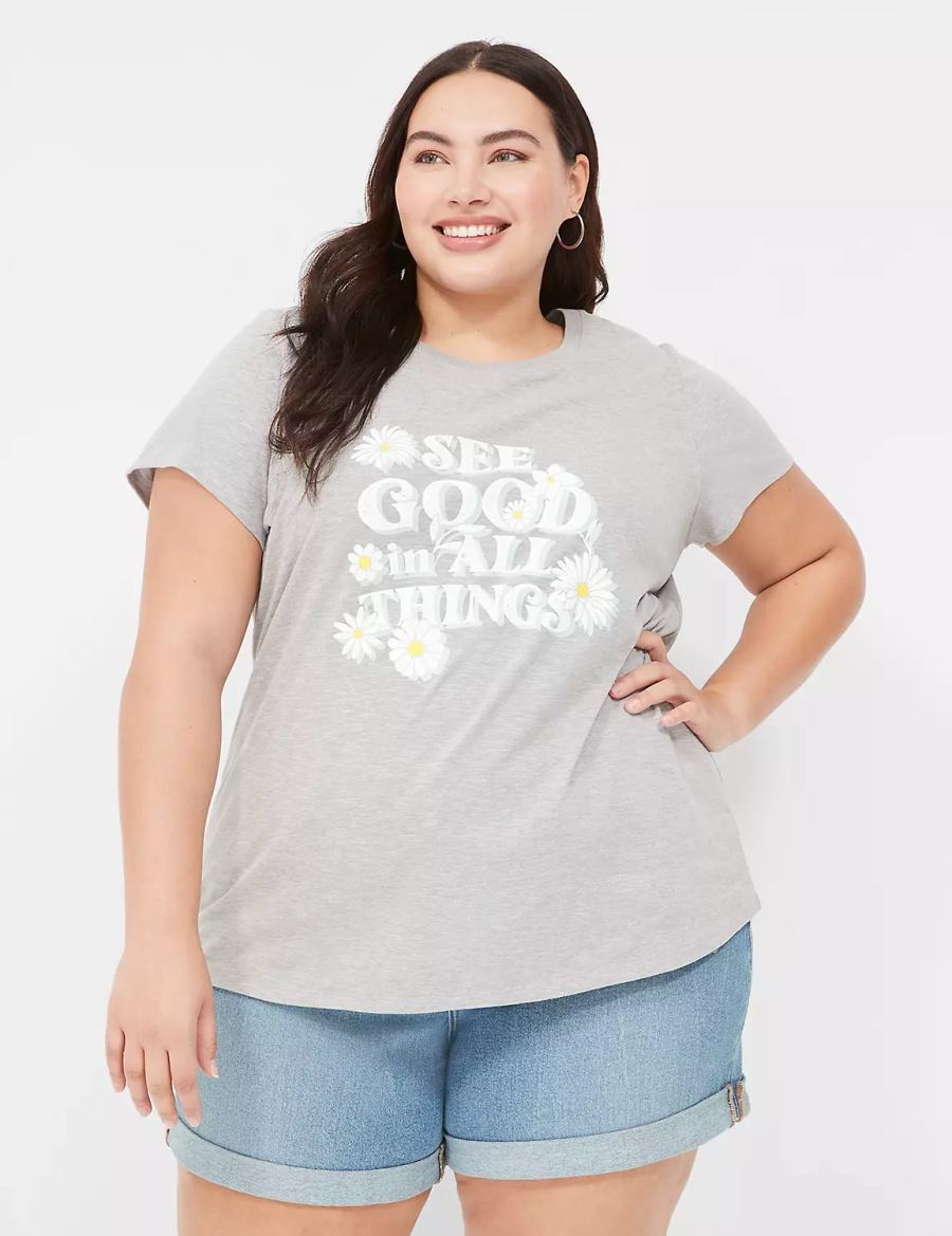 Grey Lane Bryant See Good In All Things Graphic Tee Women T Shirts | ATY7356JP