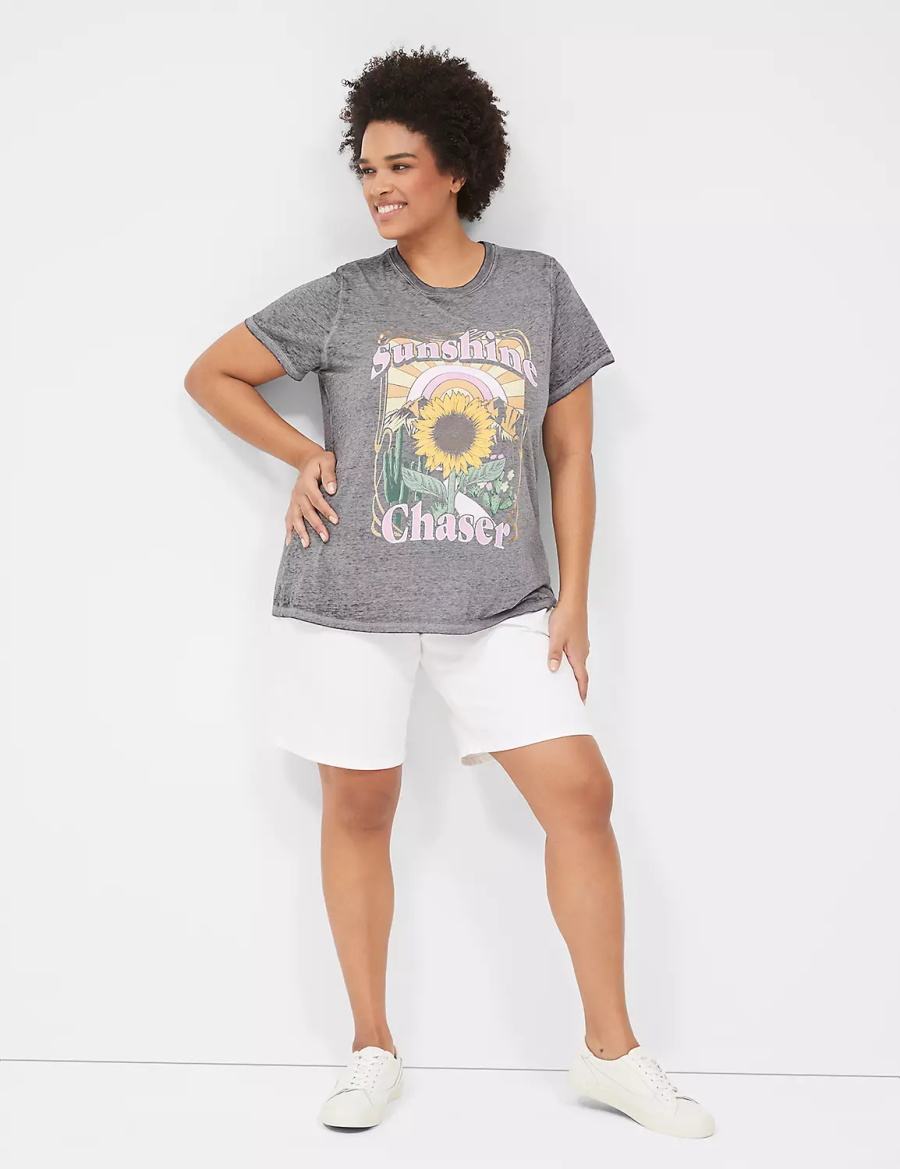 Grey Lane Bryant Sunshine Chaser Graphic Tee Women T Shirts | MEX4023OU