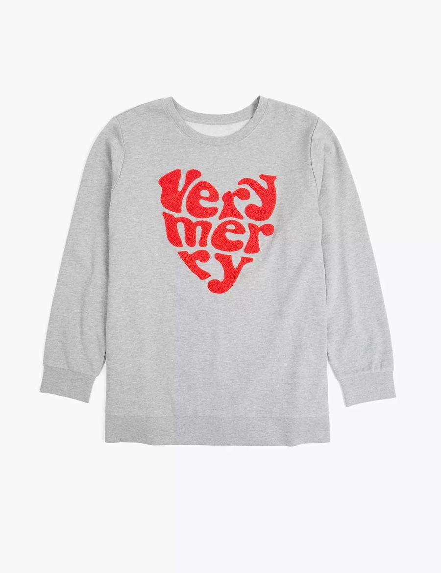 Grey Lane Bryant Very Merry Graphic Women Sweatshirts | JJT4632JL