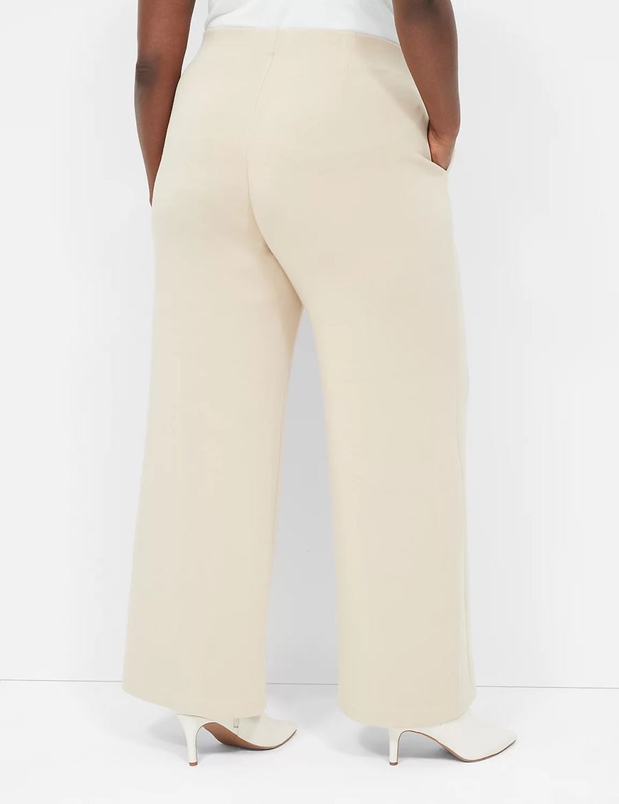 Khaki Lane Bryant Journey Knit High-Rise Wide Leg Women Pants | JCH4466HC