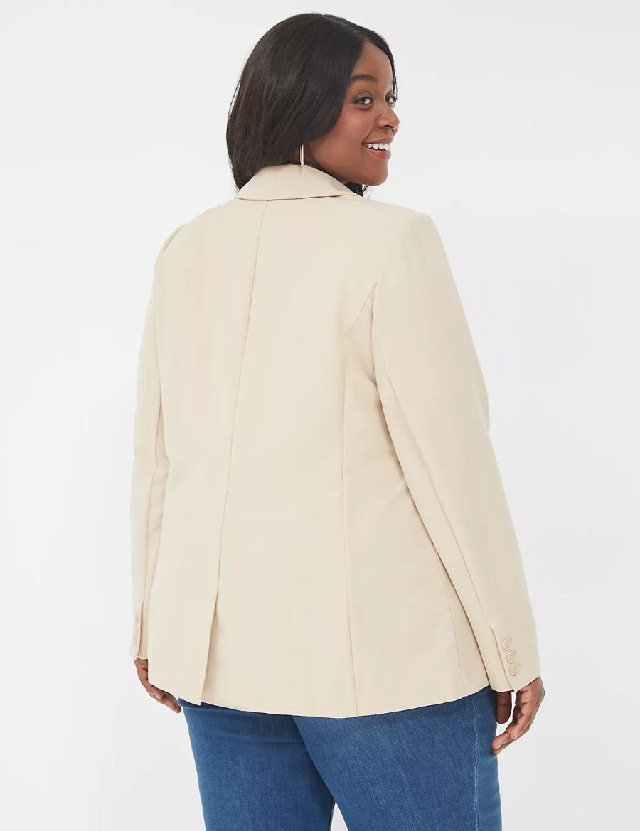 Khaki Lane Bryant Perfect Drape Women Blazers | PGB3942RJ