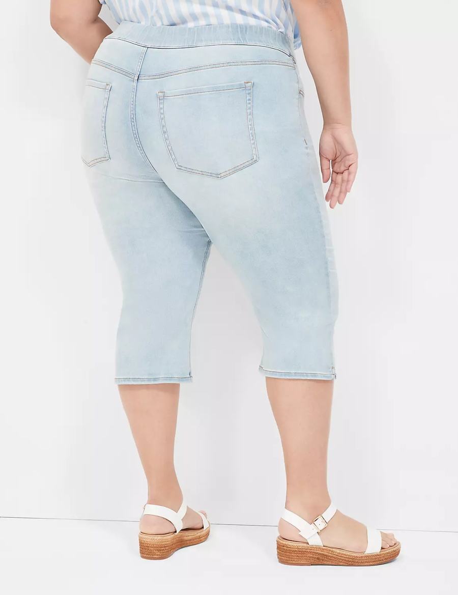 Light Blue Lane Bryant Pull-On Fit High-Rise Pedal Women Jeggings | WEZ4543HE