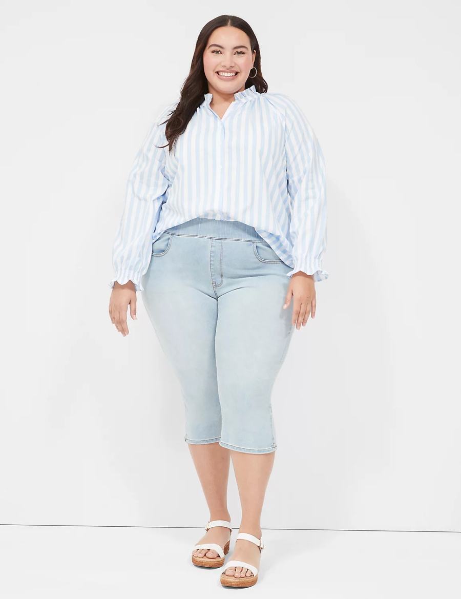 Light Blue Lane Bryant Pull-On Fit High-Rise Pedal Women Jeggings | WEZ4543HE