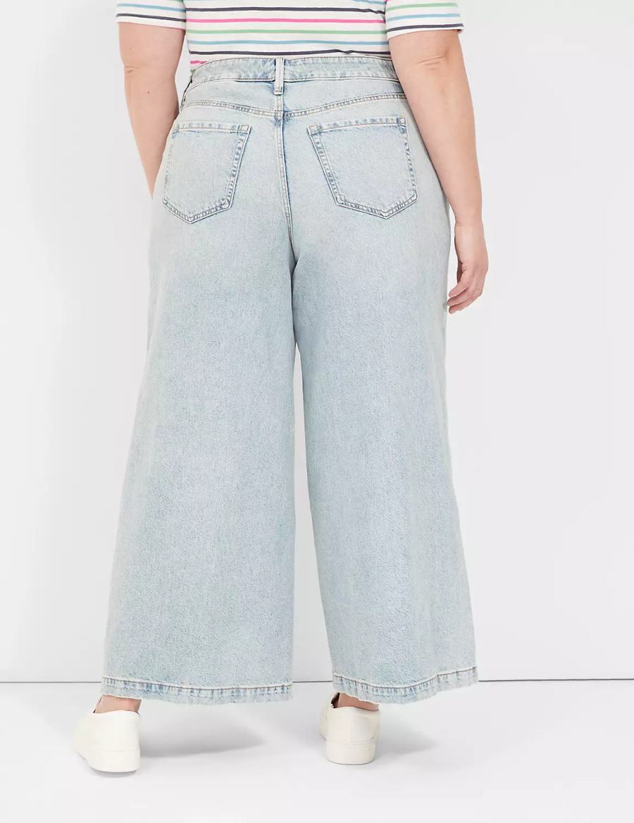 Light Blue Lane Bryant Signature Fit High-Rise Ultra Wide Leg Women Jeans | FGQ4542WN