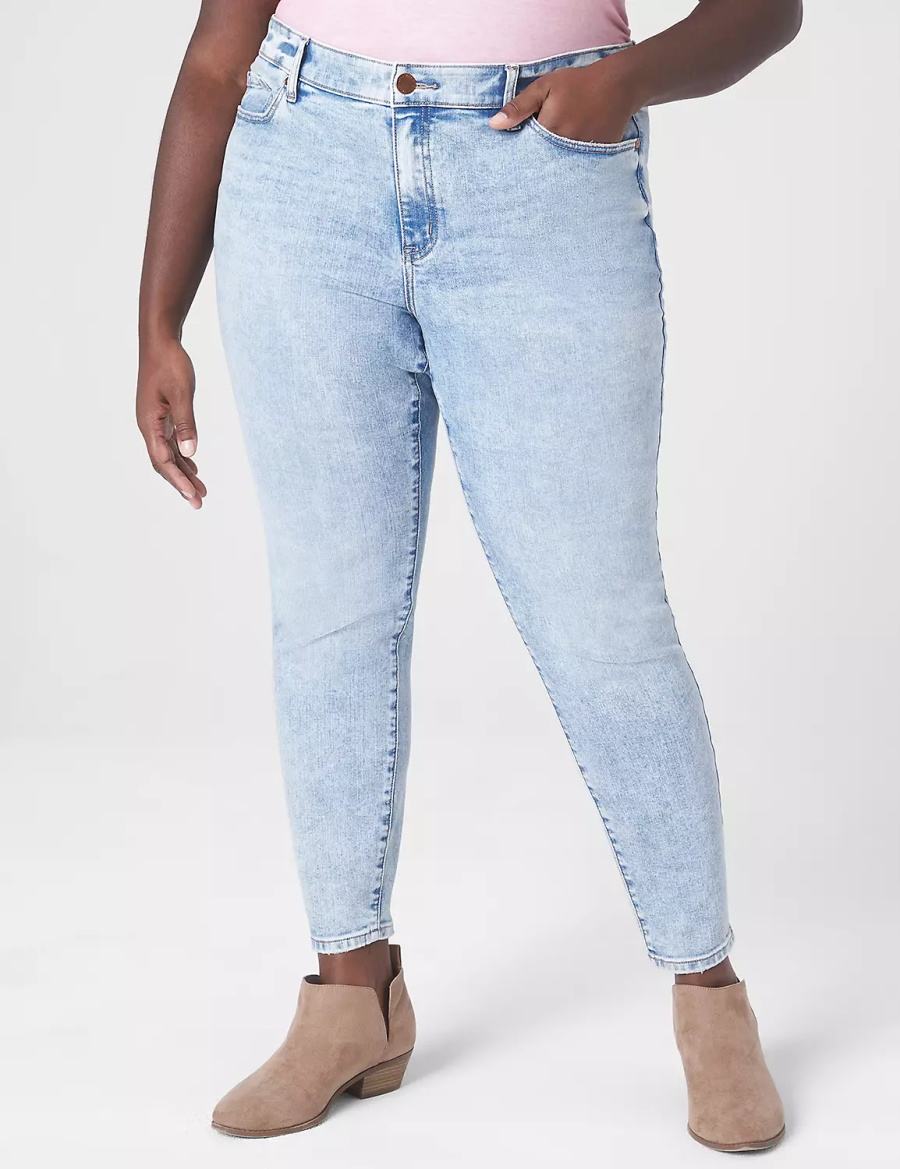 Light Blue Lane Bryant Signature Fit Skinny Women Jeans | JQM1985HW