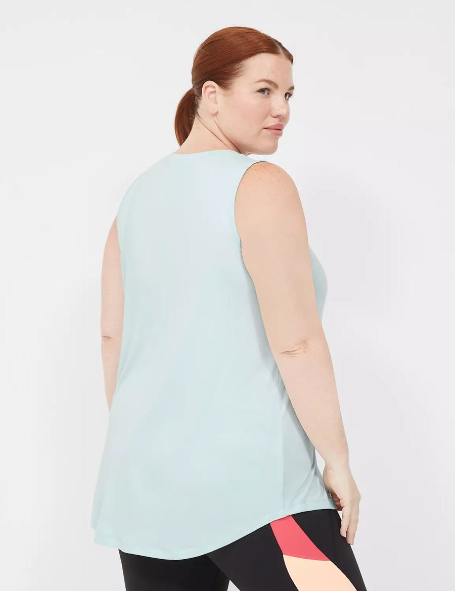 Light Green Lane Bryant LIVI Recycled LIVI Soft Logo Graphic Women Tank Top | UIA1420TN