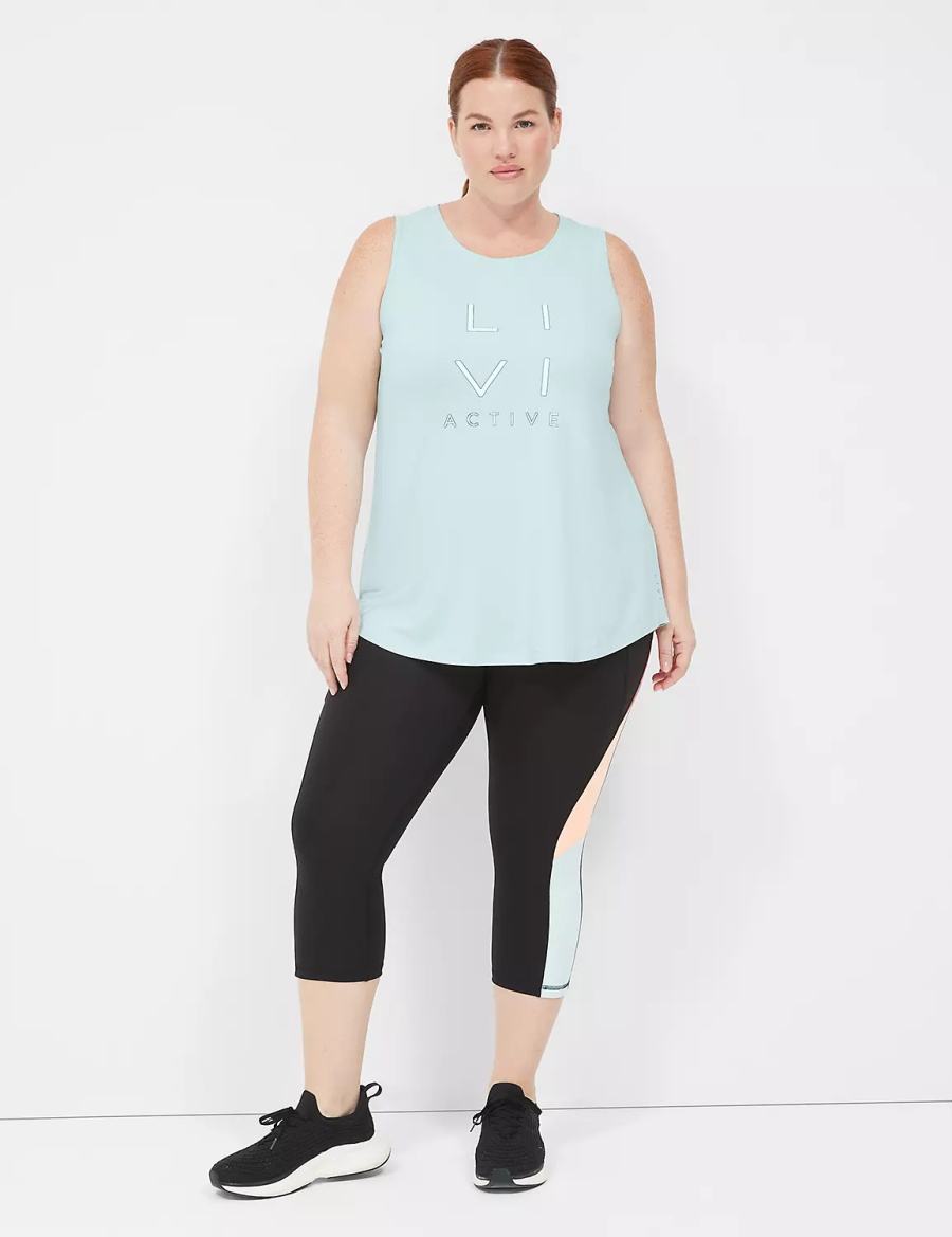 Light Green Lane Bryant LIVI Recycled LIVI Soft Logo Graphic Women Tank Top | UIA1420TN