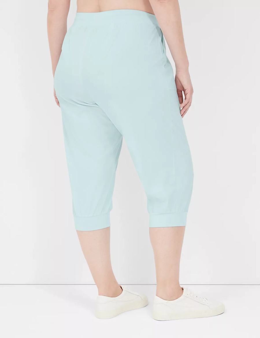 Light Green Lane Bryant LIVI Stretch Woven Capri Women Joggers | VBA5062TE