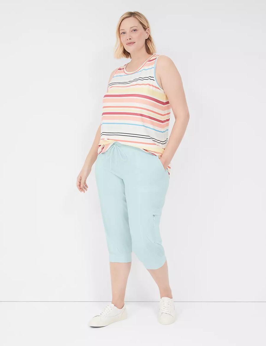 Light Green Lane Bryant LIVI Stretch Woven Capri Women Joggers | VBA5062TE