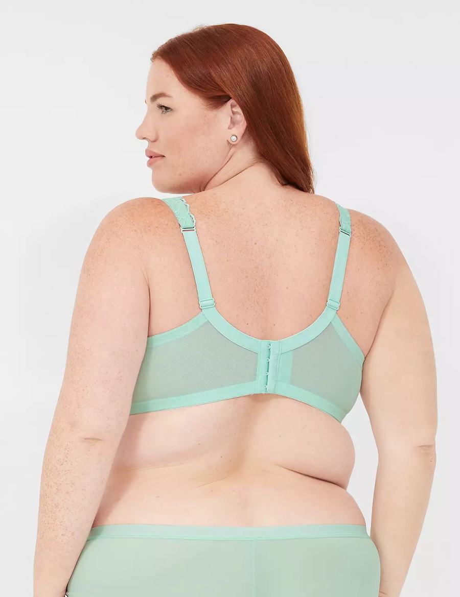 Light Green Lane Bryant Lace Unlined Full Coverage Women Bralettes | VMH7266RN