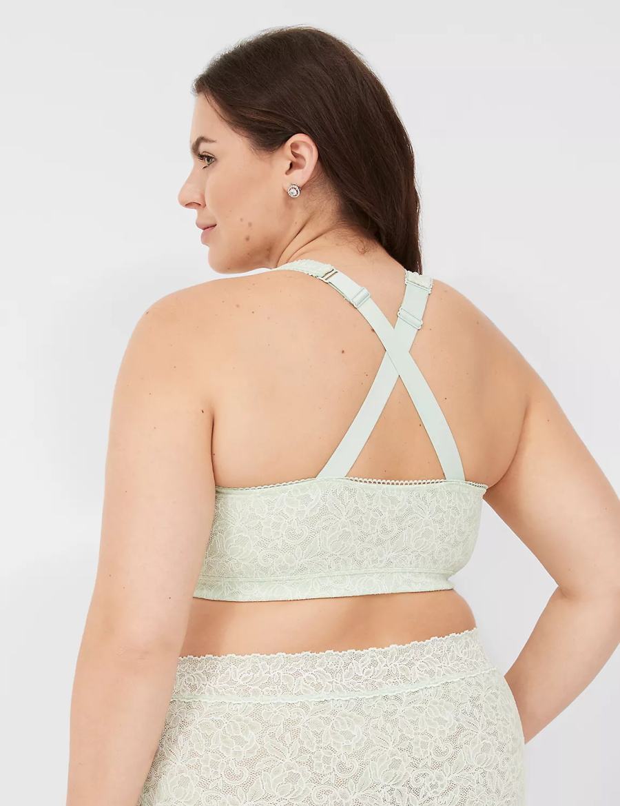 Light Green Lane Bryant Stretch Lace Women Bralettes | RFC1217GK