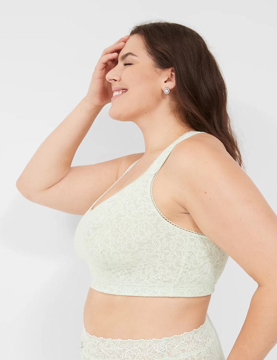 Light Green Lane Bryant Stretch Lace Women Bralettes | RFC1217GK