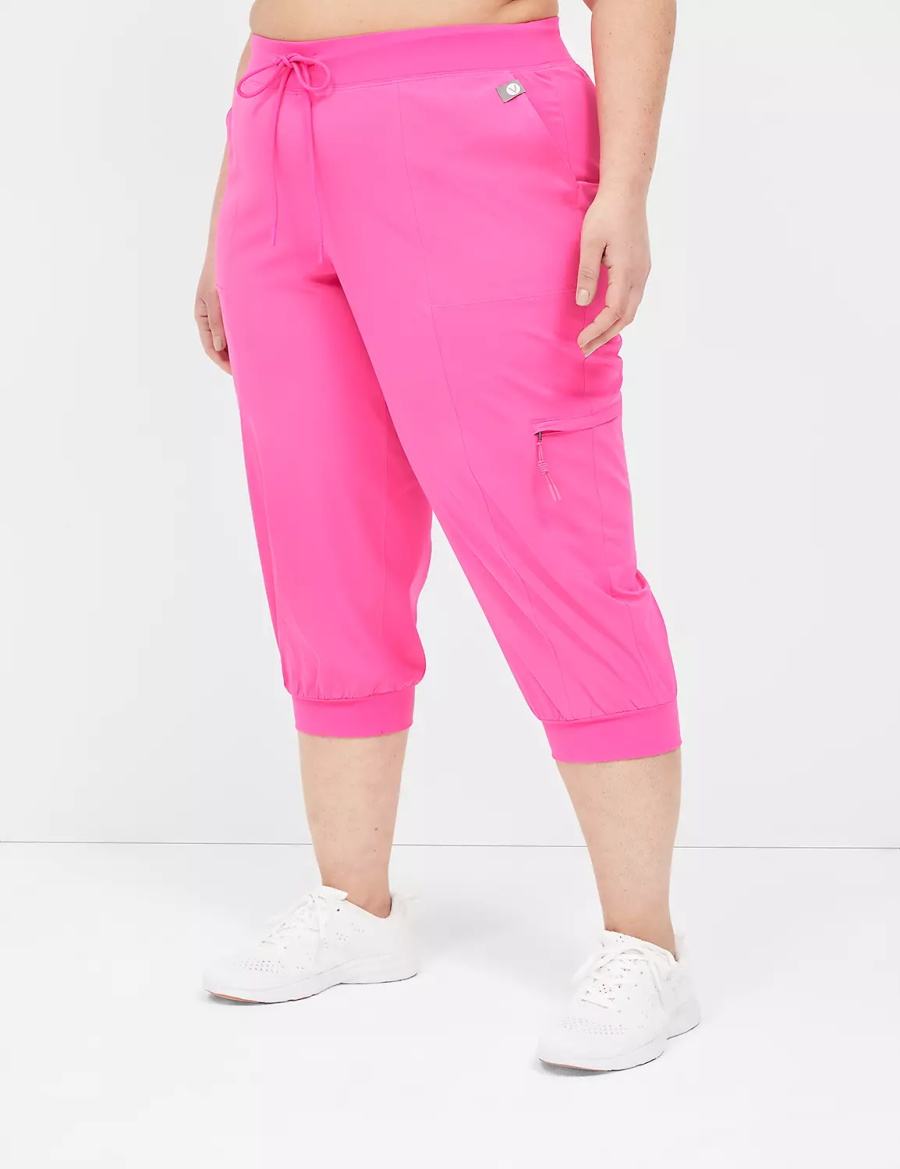 Light Pink Lane Bryant LIVI Stretch Woven Capri Women Joggers | BGV8947JM