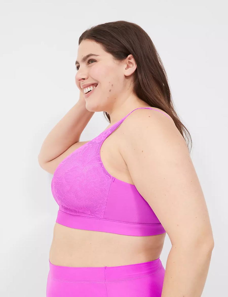 Light Purple Lane Bryant Comfort Bliss Lightly Lined No-Wire Women Bralettes | SRQ8938DB