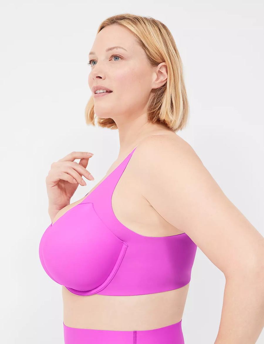 Light Purple Lane Bryant Totally Smooth Lightly Lined Women Balconette Bra | KAB3166CC