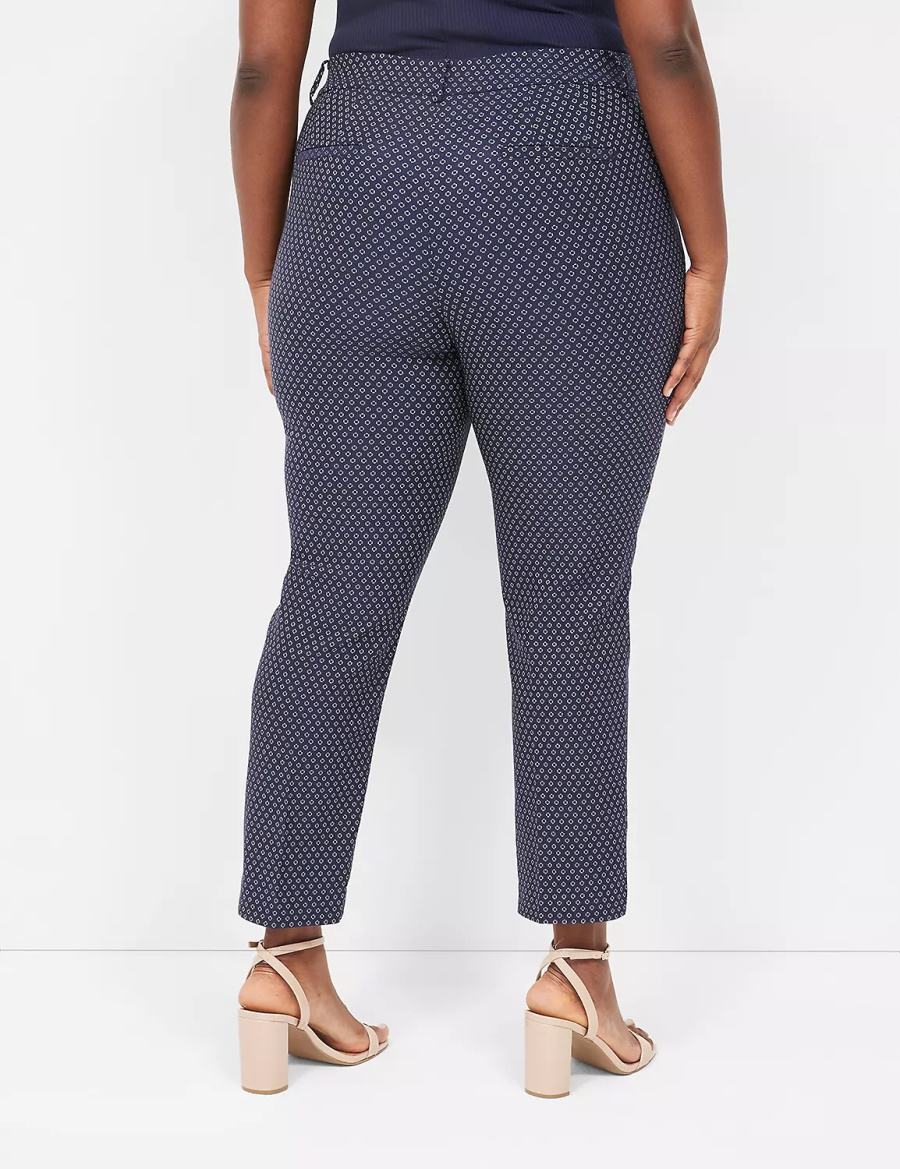 Navy Lane Bryant 4-Season Slim Ankle Women Pants | NZU2641BI