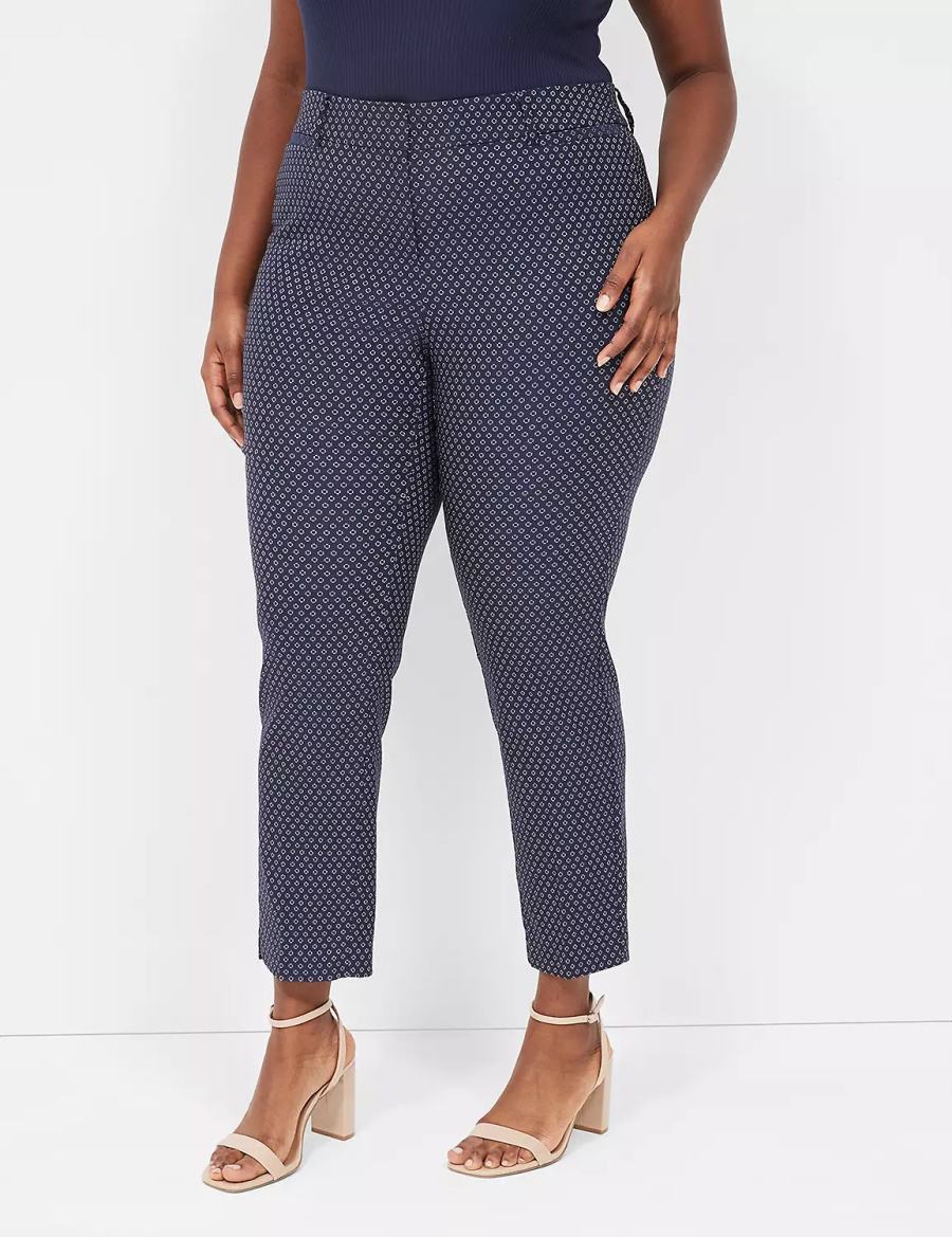 Navy Lane Bryant 4-Season Slim Ankle Women Pants | NZU2641BI