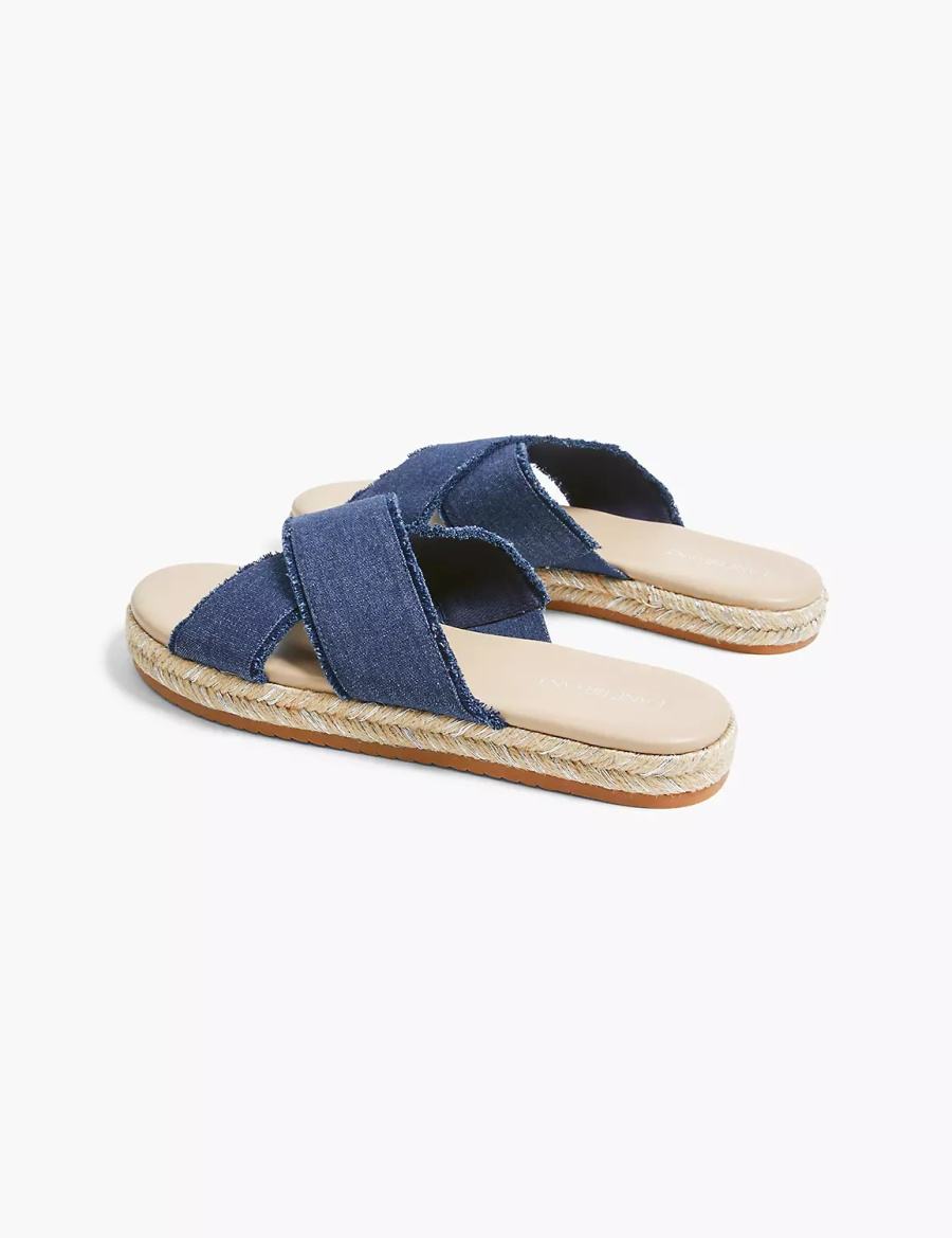 Navy Lane Bryant Dream Cloud Criss-Cross Espadrille Women Slide Sandals | UZB3929CJ