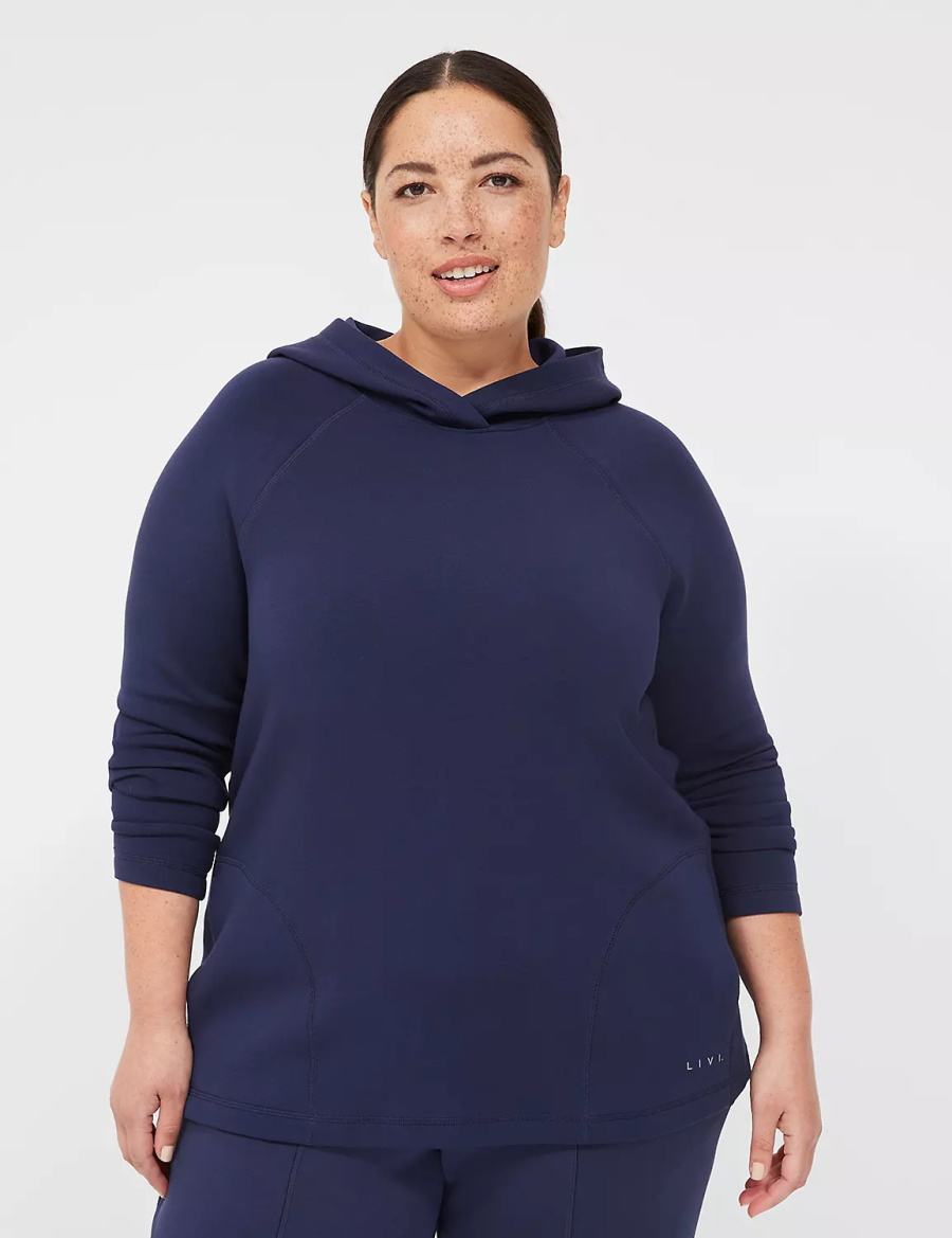 Navy Lane Bryant LIVI Hooded Journey Pullover Women Pullover | ELB6525GJ