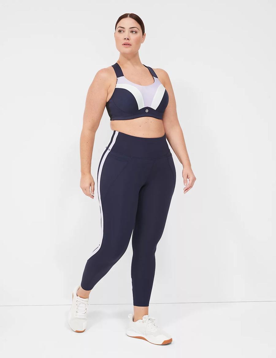 Navy Lane Bryant LIVI Max Support Wicking Underwire Women Sports Bra | NYT5680PF