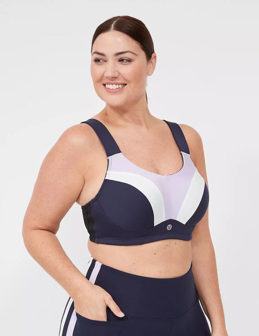 Navy Lane Bryant LIVI Max Support Wicking Underwire Women Sports Bra | NYT5680PF