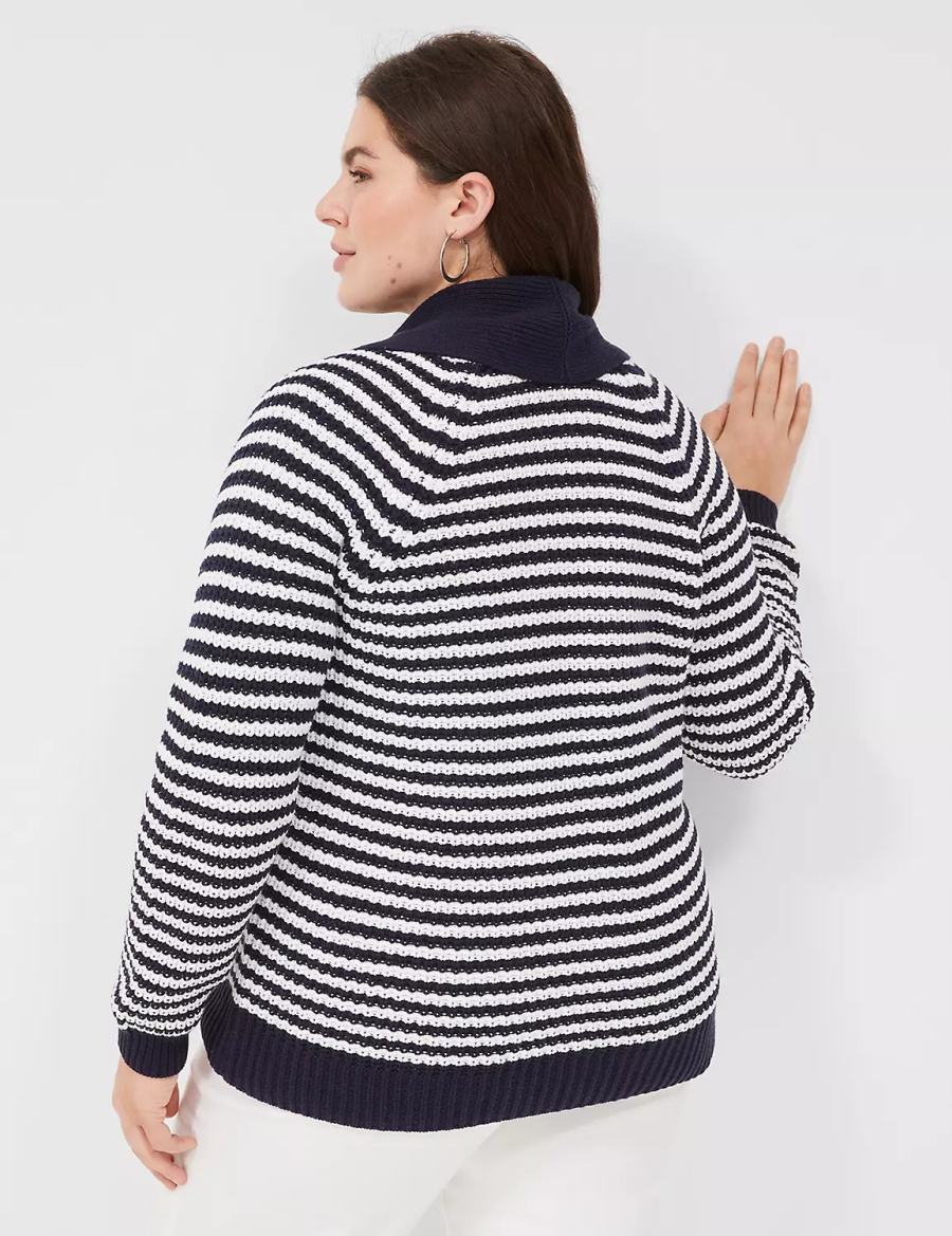 Navy Lane Bryant Shawl Collar Women Cardigan | MPR1747LY