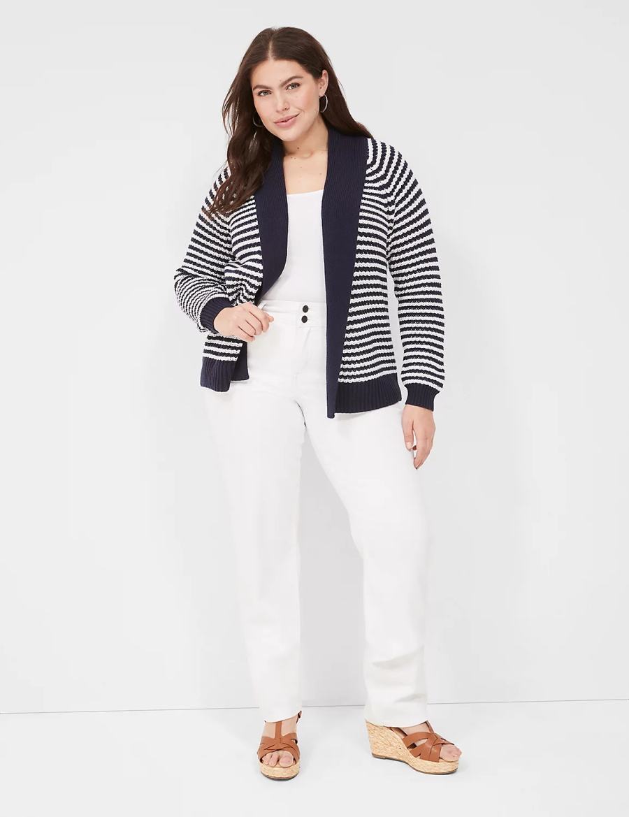 Navy Lane Bryant Shawl Collar Women Cardigan | MPR1747LY