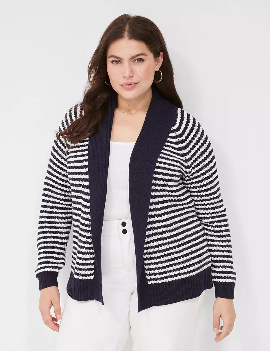 Navy Lane Bryant Shawl Collar Women Cardigan | MPR1747LY