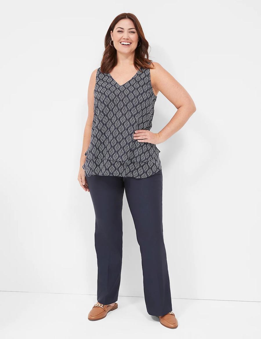 Navy Lane Bryant Swing Double-Layer Chiffon Women Tank Top | DNF3867KI