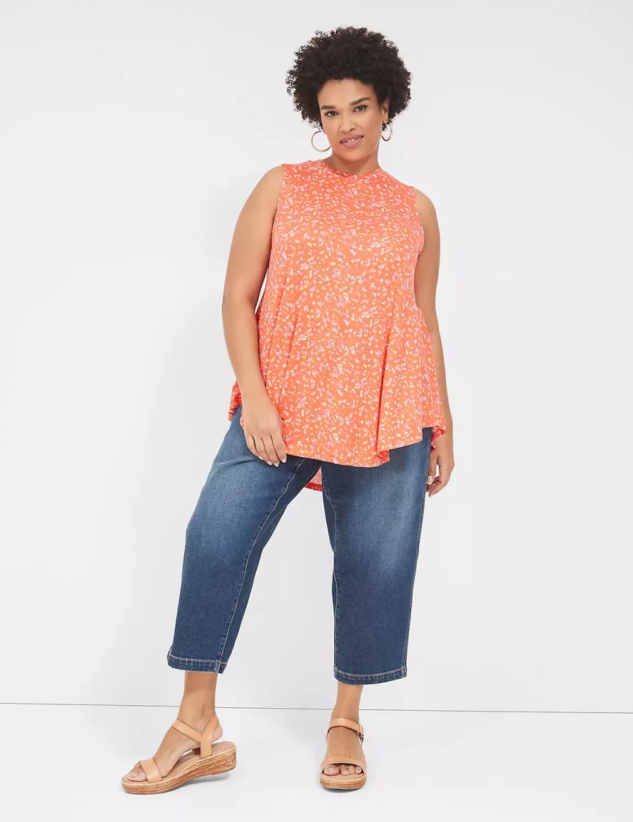 Orange Lane Bryant Max Swing Sleeveless High-Neck Tunic Women T Shirts | MZZ135ZN