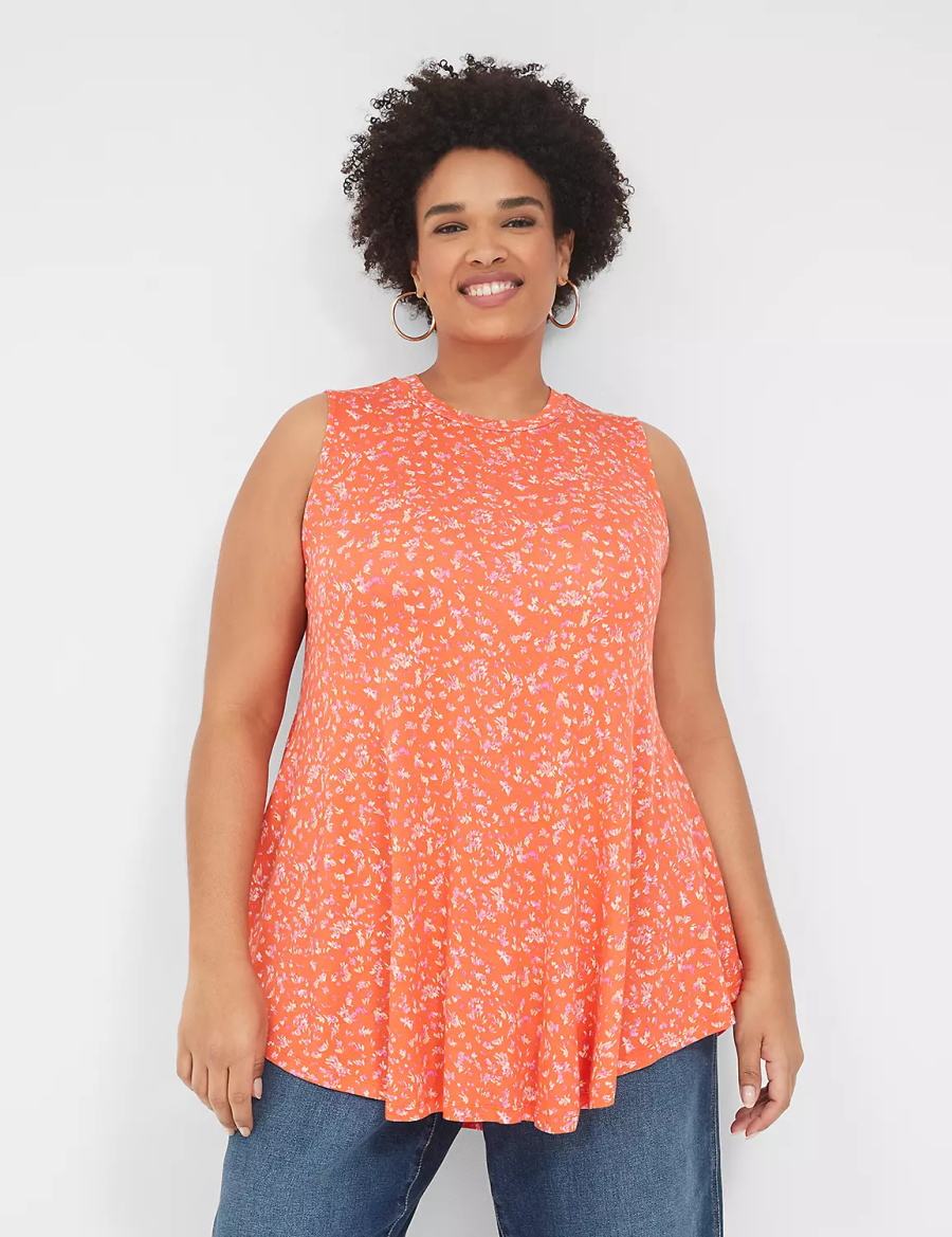 Orange Lane Bryant Max Swing Sleeveless High-Neck Tunic Women T Shirts | MZZ135ZN