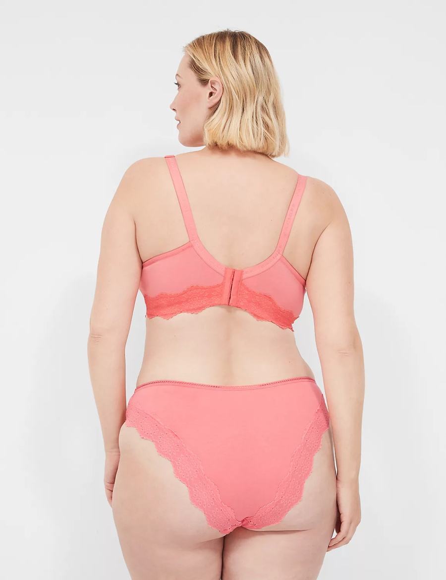 Pink Lane Bryant Cotton Lace-Back French Cut Women Briefs | IDN8211ZZ