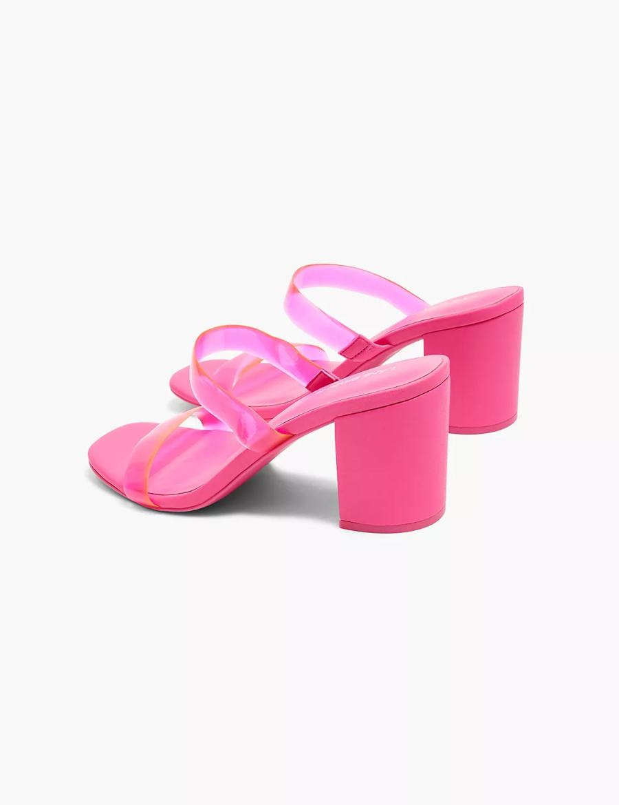 Pink Lane Bryant Dream Cloud Double-Band Low Block Heel Women Heels Sandals | XVP351IQ