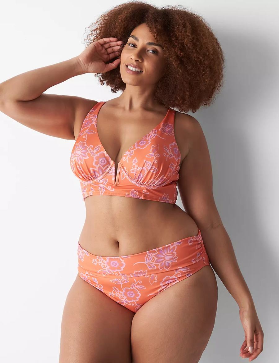 Pink Lane Bryant Foldover-Waist High-Leg Swim Women Briefs | RDK3937QX