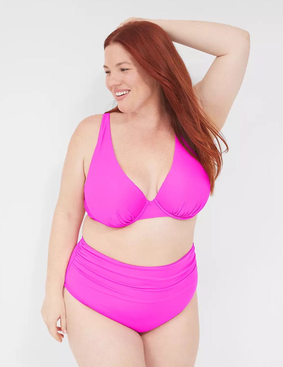 Pink Lane Bryant Foldover-Waist Swim Women Briefs | ZOI5348WL