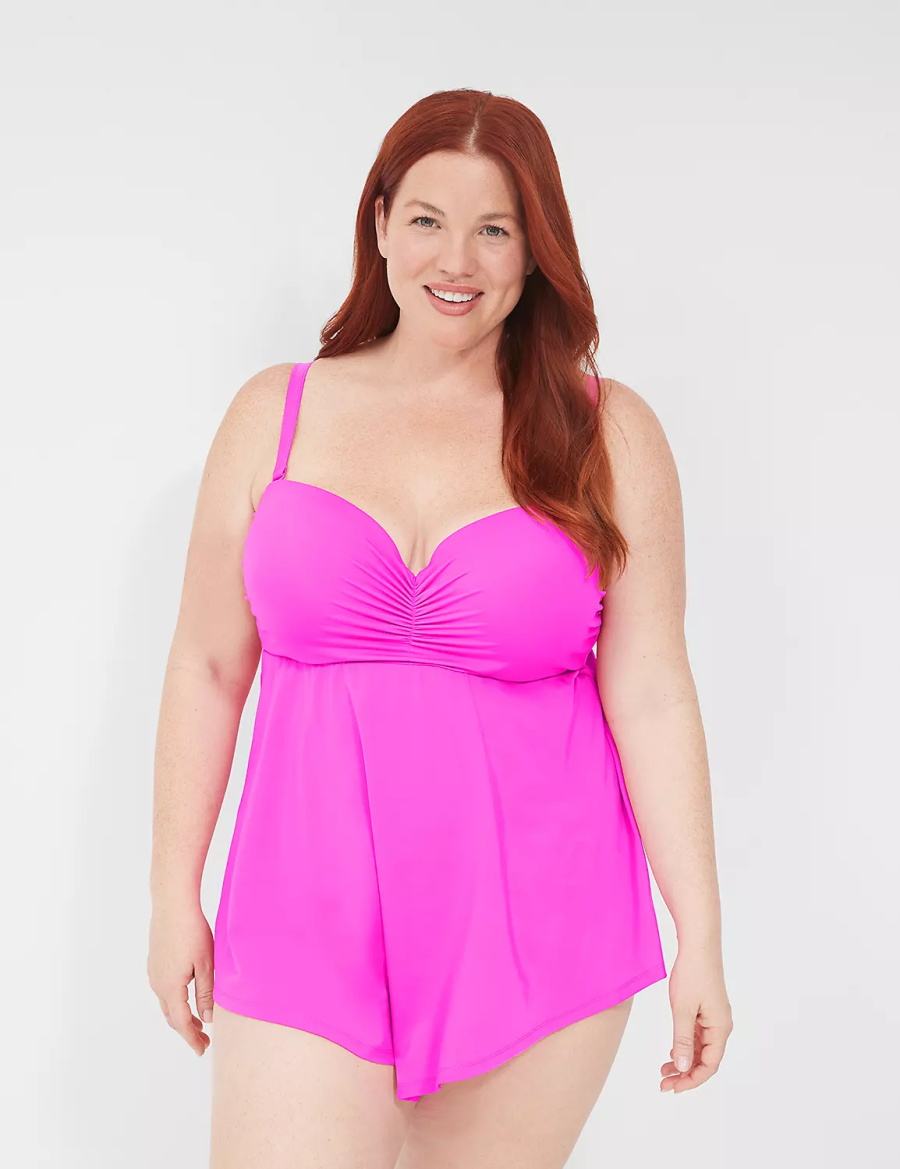 Pink Lane Bryant Foldover-Waist Swim Women Briefs | ZOI5348WL