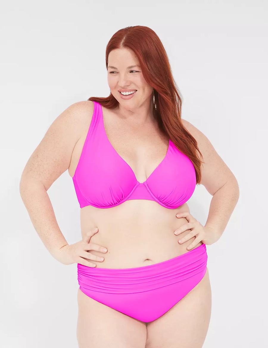 Pink Lane Bryant Foldover-Waist Swim Women Briefs | ZOI5348WL