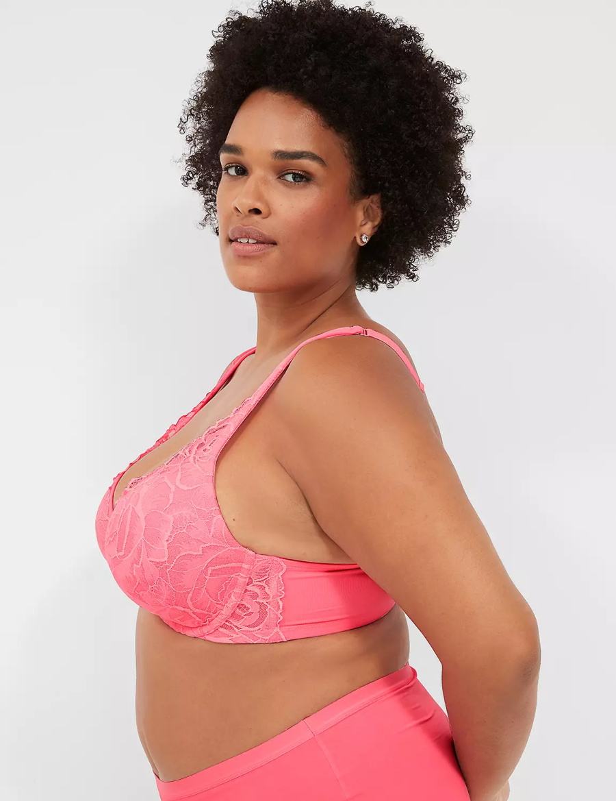 Pink Lane Bryant Front-Close Smooth Boost Plunge Women Bralettes | CWG1266BT