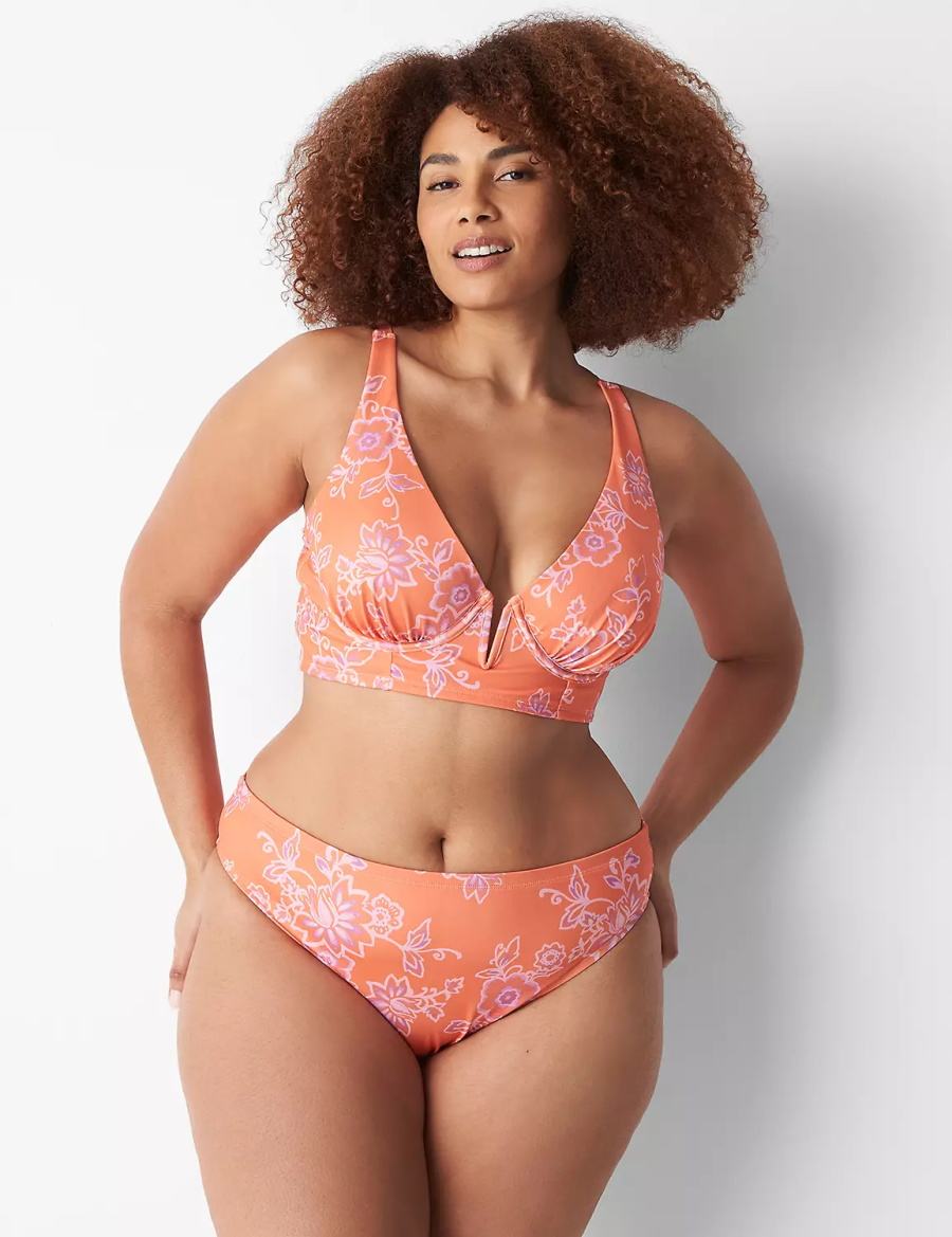 Pink Lane Bryant High-Leg Cheeky Swim Women Bikini Bottom | VWR8083LY