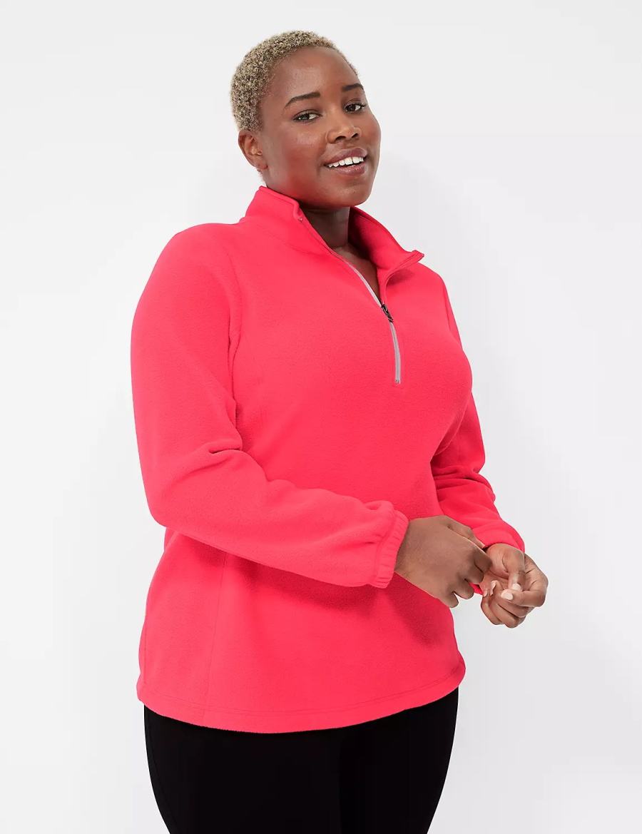 Pink Lane Bryant LIVI Half-Zip Polar Fleece Pullover Women Pullover | WFN7012FC